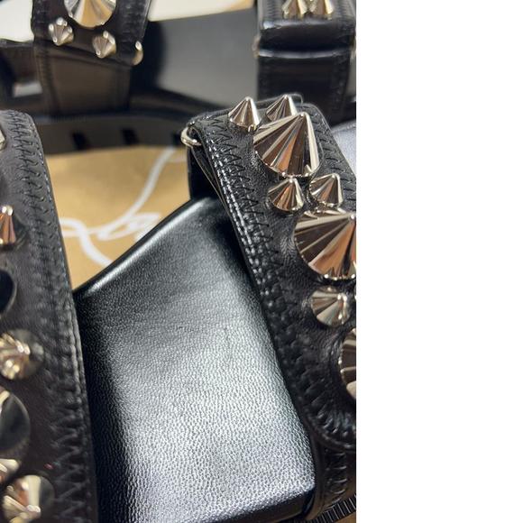 women's Spikita Cool Flat Leather Sport Spike Velcro Dad Sandals E527 - Picture 5 of 11